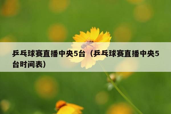 乒乓球赛直播中央5台(乒乓球赛直播中央5台时间表)