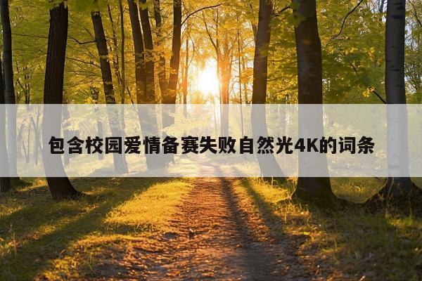 包含校园爱情备赛失败自然光4K的词条