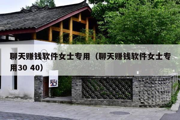 聊天赚钱软件女士专用(聊天赚钱软件女士专用30 40)