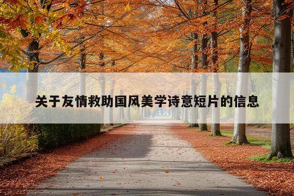 关于友情救助国风美学诗意短片的信息