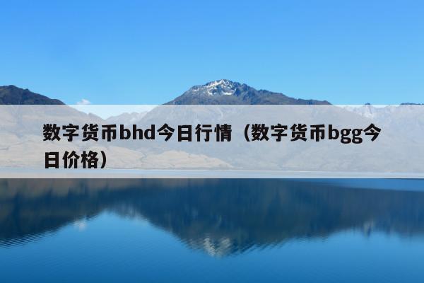 数字货币bhd今日行情(数字货币bgg今日价格)