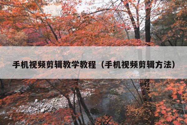 手机视频剪辑教学教程(手机视频剪辑方法)