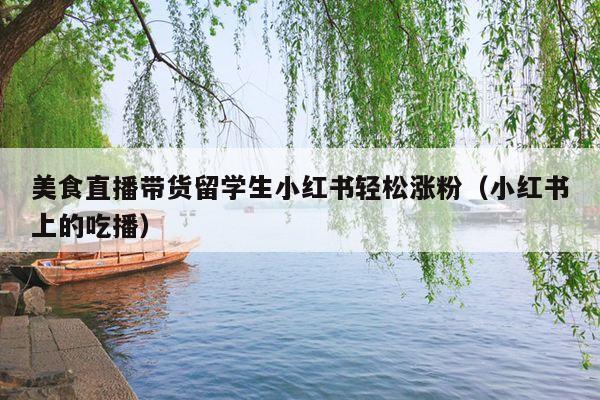 美食直播带货留学生小红书轻松涨粉(小红书上的吃播)