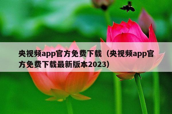 央视频app官方免费下载（央视频app官方免费下载最新版本2023）