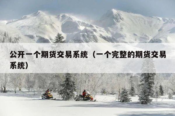 公开一个期货交易系统(一个完整的期货交易系统)