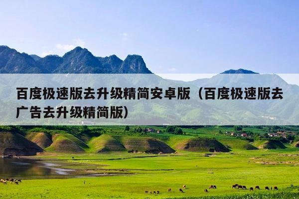 百度极速版去升级精简安卓版(百度极速版去广告去升级精简版)