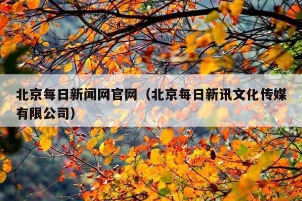 北京每日新闻网官网(北京每日新讯文化传媒有限公司)