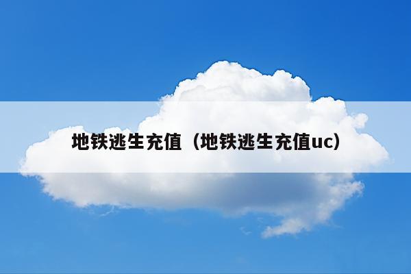地铁逃生充值(地铁逃生充值uc)