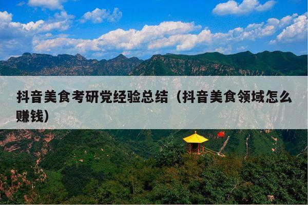 抖音美食考研党经验总结(抖音美食领域怎么赚钱)