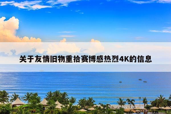 关于友情旧物重拾赛博感热烈4K的信息