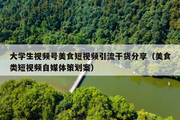 大学生视频号美食短视频引流干货分享(美食类短视频自媒体策划案)