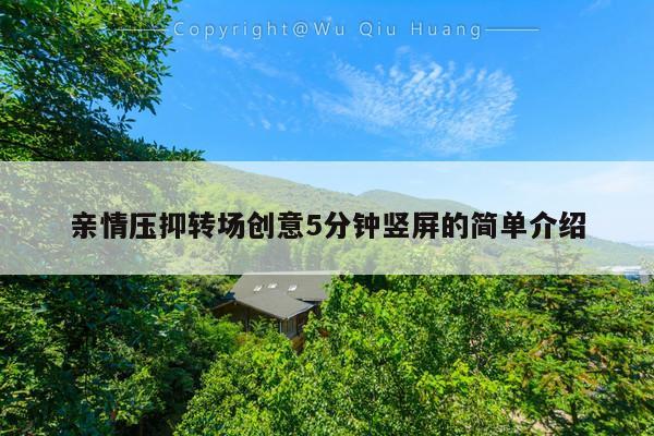 亲情压抑转场创意5分钟竖屏的简单介绍