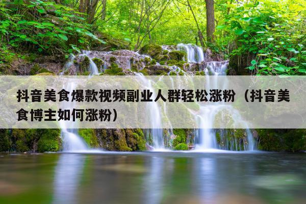 抖音美食爆款视频副业人群轻松涨粉(抖音美食博主如何涨粉)