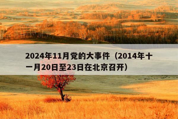 2024年11月党的大事件(2014年十一月20日至23日在北京召开)