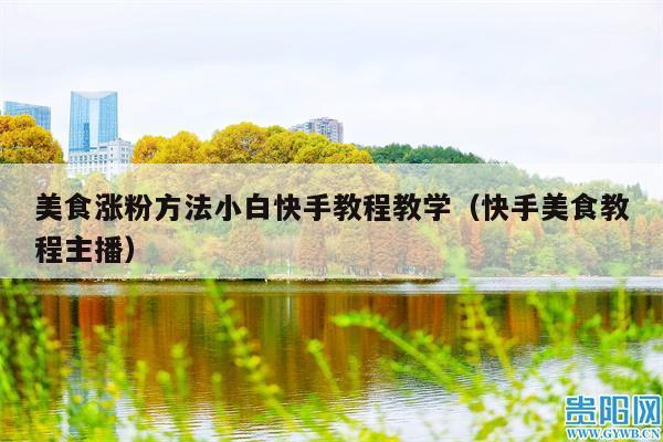 美食涨粉方法小白快手教程教学(快手美食教程主播)