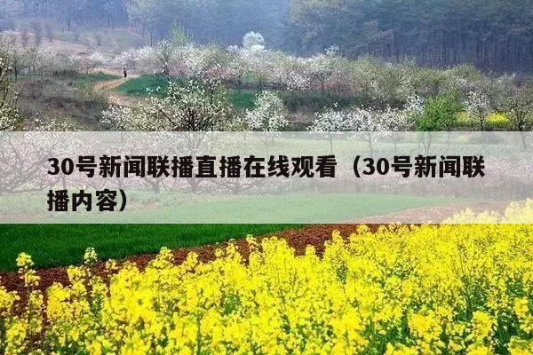30号新闻联播直播在线观看(30号新闻联播内容)