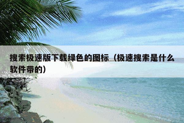 搜索极速版下载绿色的图标(极速搜索是什么软件带的)