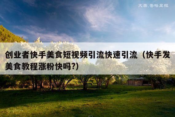 创业者快手美食短视频引流快速引流(快手发美食教程涨粉快吗?)