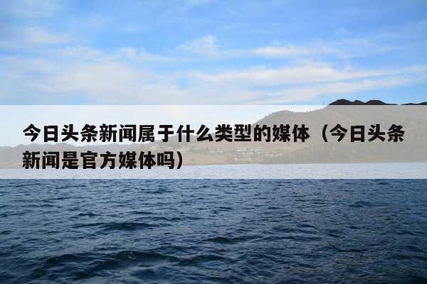 今日头条新闻属于什么类型的媒体(今日头条新闻是官方媒体吗)