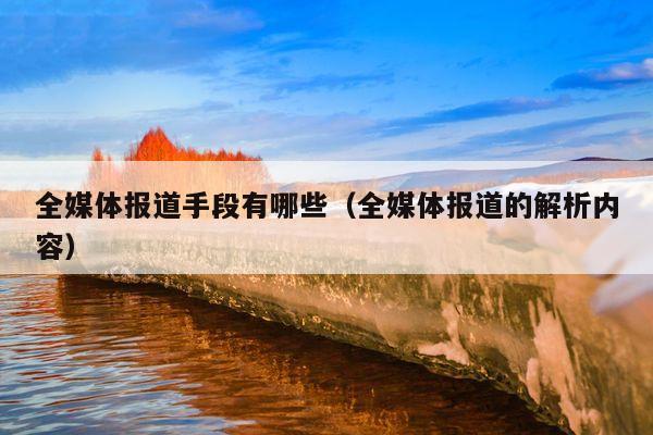 全媒体报道手段有哪些(全媒体报道的解析内容)